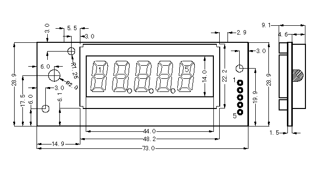 SMS0501E段式液晶模塊(LCM)的示意圖片